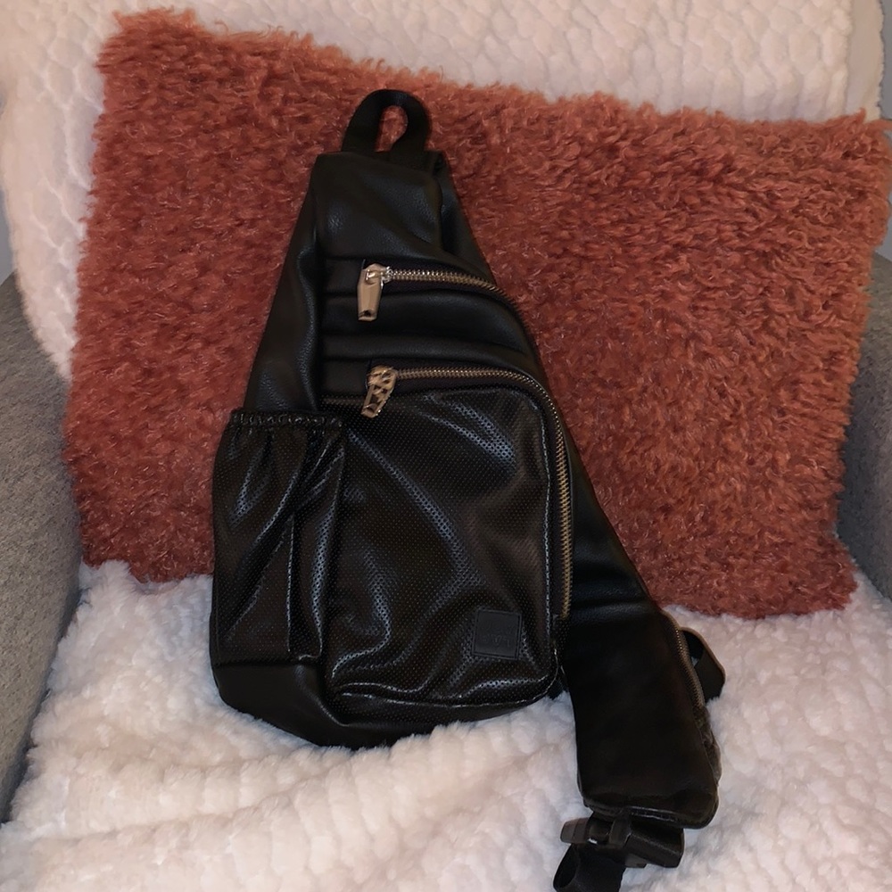 Joy Jab black faux leather cross body